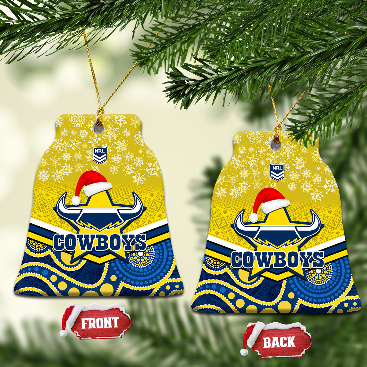 cowboys-rugby-christmas-ceramic-ornament-merry-xmas-2023-mix-aboriginal-art-blue-version
