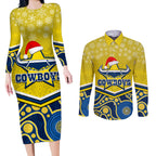 custom-cowboys-rugby-christmas-couples-matching-long-sleeve-bodycon-dress-and-long-sleeve-button-shirt-merry-xmas-2023-mix-aboriginal-art-blue-version