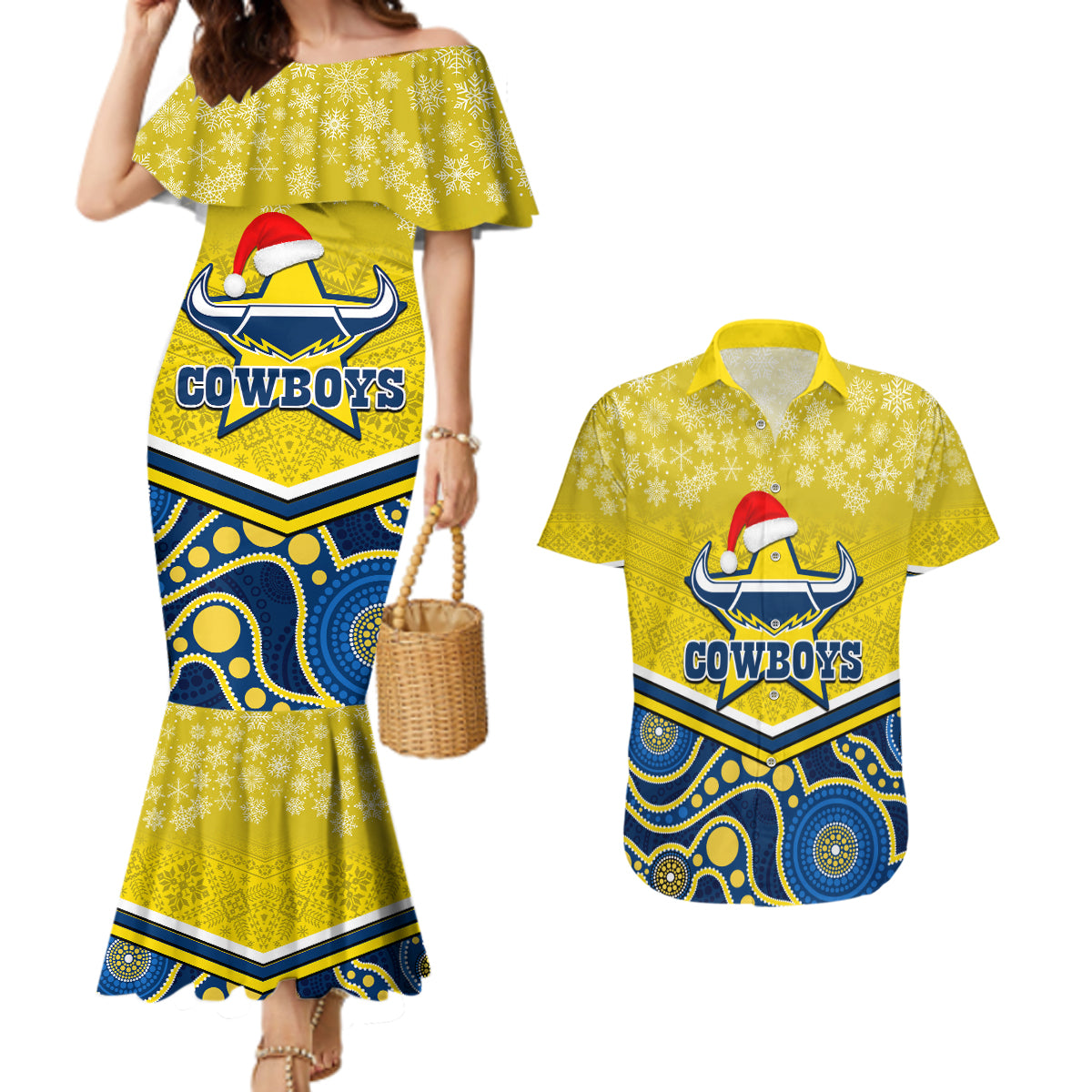custom-cowboys-rugby-christmas-couples-matching-mermaid-dress-and-hawaiian-shirt-merry-xmas-2023-mix-aboriginal-art-blue-version