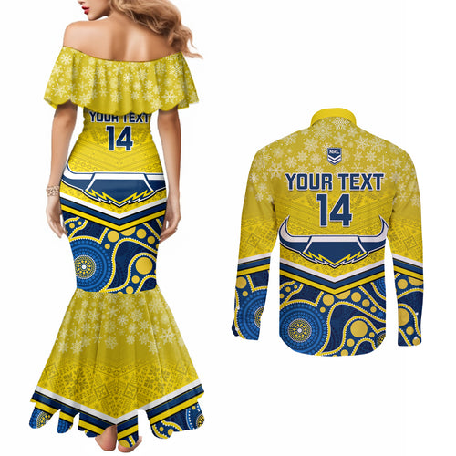 custom-cowboys-rugby-christmas-couples-matching-mermaid-dress-and-long-sleeve-button-shirt-merry-xmas-2023-mix-aboriginal-art-blue-version