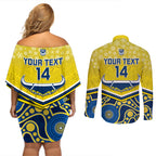 custom-cowboys-rugby-christmas-couples-matching-off-shoulder-short-dress-and-long-sleeve-button-shirt-merry-xmas-2023-mix-aboriginal-art-blue-version
