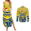 custom-cowboys-rugby-christmas-couples-matching-summer-maxi-dress-and-long-sleeve-button-shirt-merry-xmas-2023-mix-aboriginal-art-blue-version