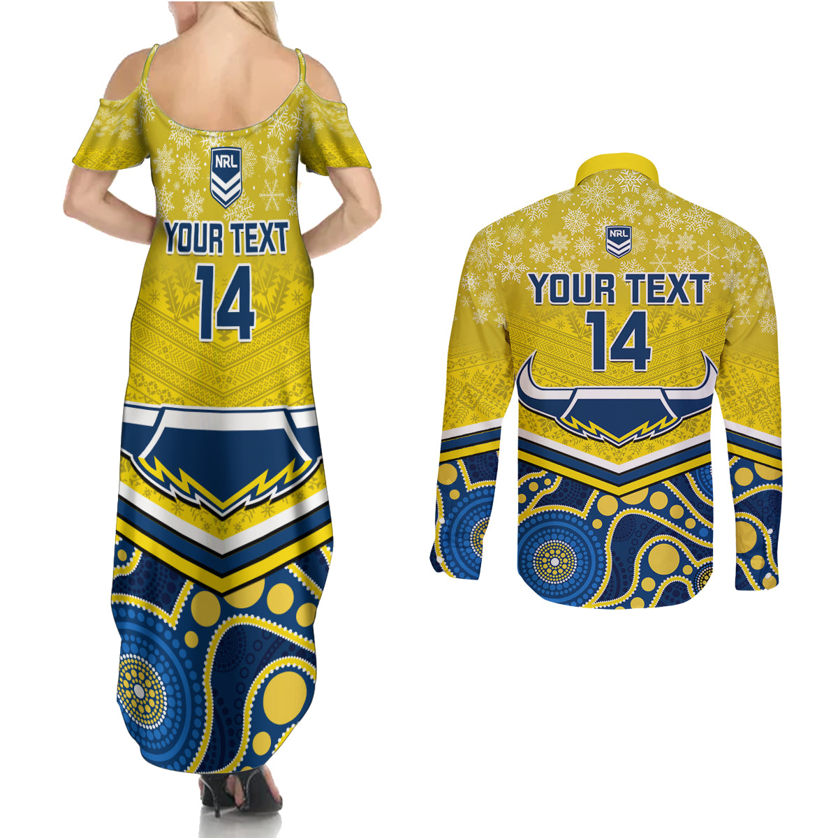 custom-cowboys-rugby-christmas-couples-matching-summer-maxi-dress-and-long-sleeve-button-shirt-merry-xmas-2023-mix-aboriginal-art-blue-version