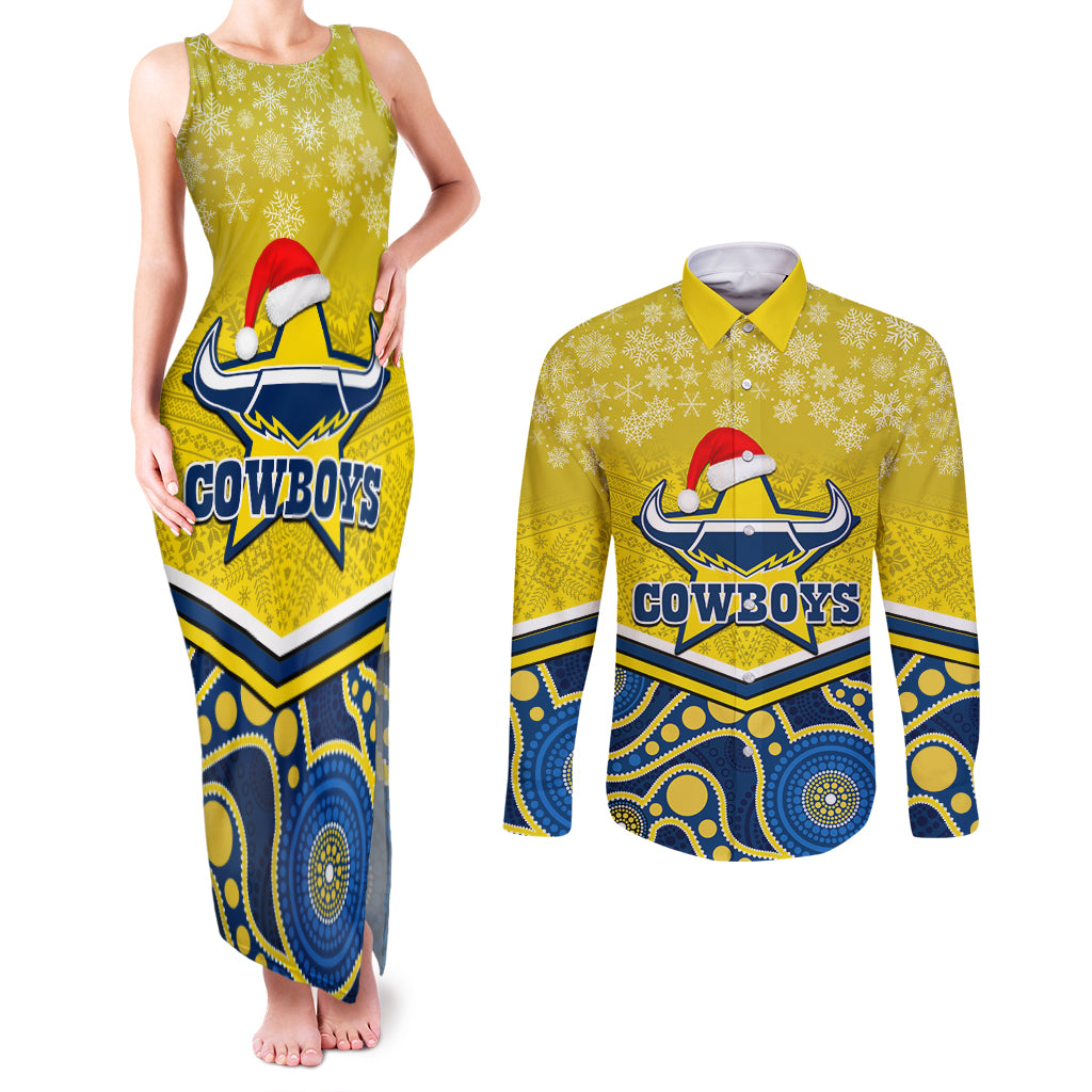 custom-cowboys-rugby-christmas-couples-matching-tank-maxi-dress-and-long-sleeve-button-shirt-merry-xmas-2023-mix-aboriginal-art-blue-version