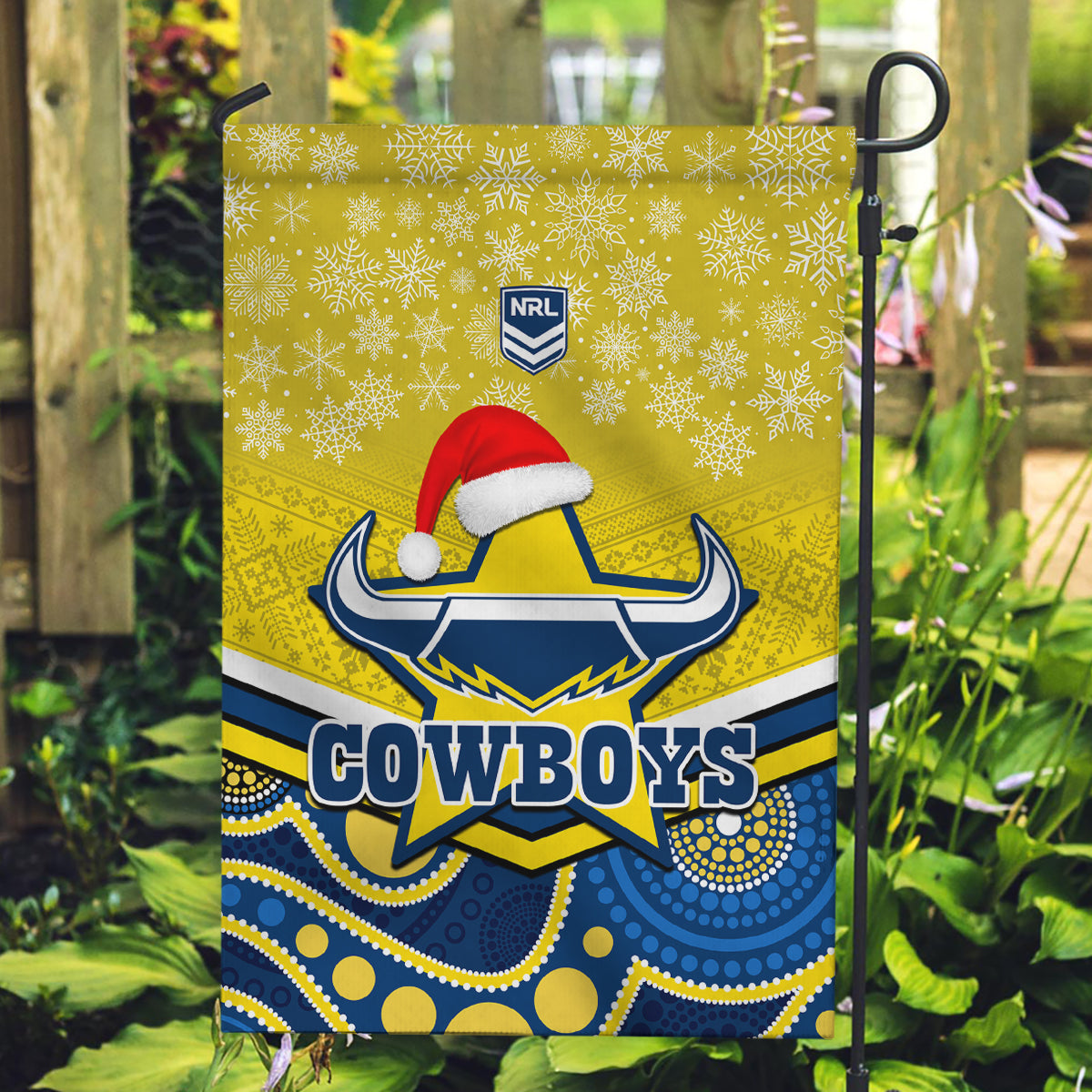 custom-cowboys-rugby-christmas-garden-flag-merry-xmas-2023-mix-aboriginal-art-blue-version