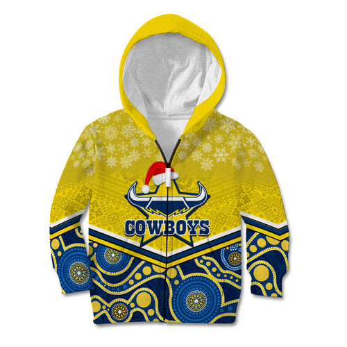 custom-cowboys-rugby-christmas-kid-hoodie-merry-xmas-2023-mix-aboriginal-art-blue-version