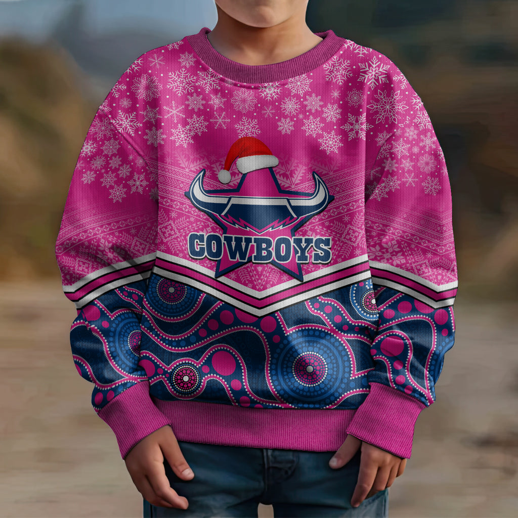 custom-cowboys-rugby-christmas-kid-ugly-christmas-sweater-merry-xmas-2023-mix-aboriginal-art-blue-version