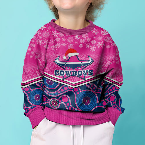 custom-cowboys-rugby-christmas-kid-ugly-christmas-sweater-merry-xmas-2023-mix-aboriginal-art-blue-version