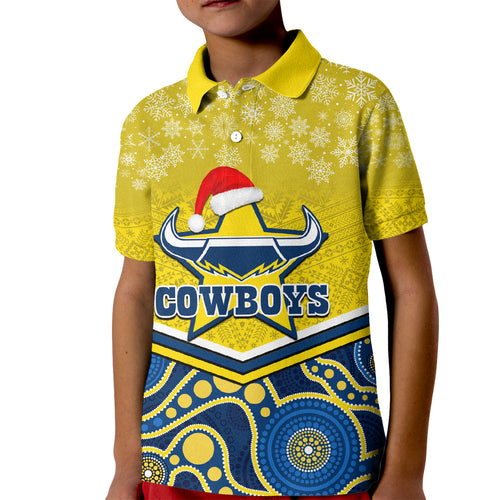 custom-cowboys-rugby-christmas-kid-polo-shirt-merry-xmas-2023-mix-aboriginal-art-blue-version