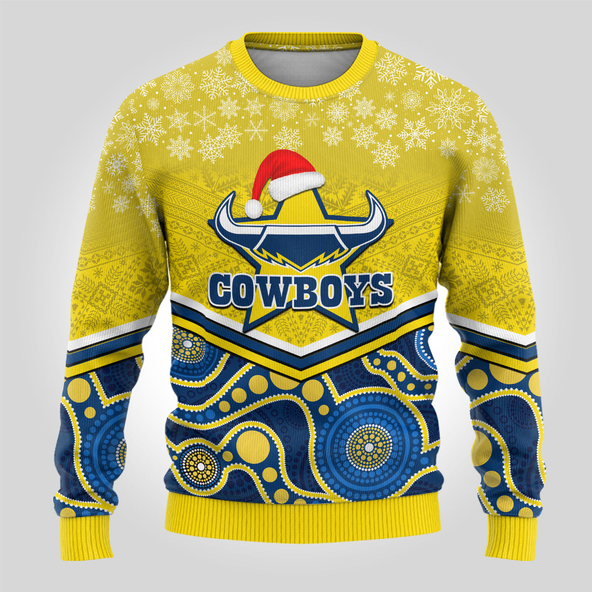 custom-cowboys-rugby-christmas-ugly-christmas-sweater-merry-xmas-2023-mix-aboriginal-art-blue-version