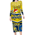 custom-cowboys-rugby-christmas-long-sleeve-bodycon-dress-merry-xmas-2023-mix-aboriginal-art-blue-version