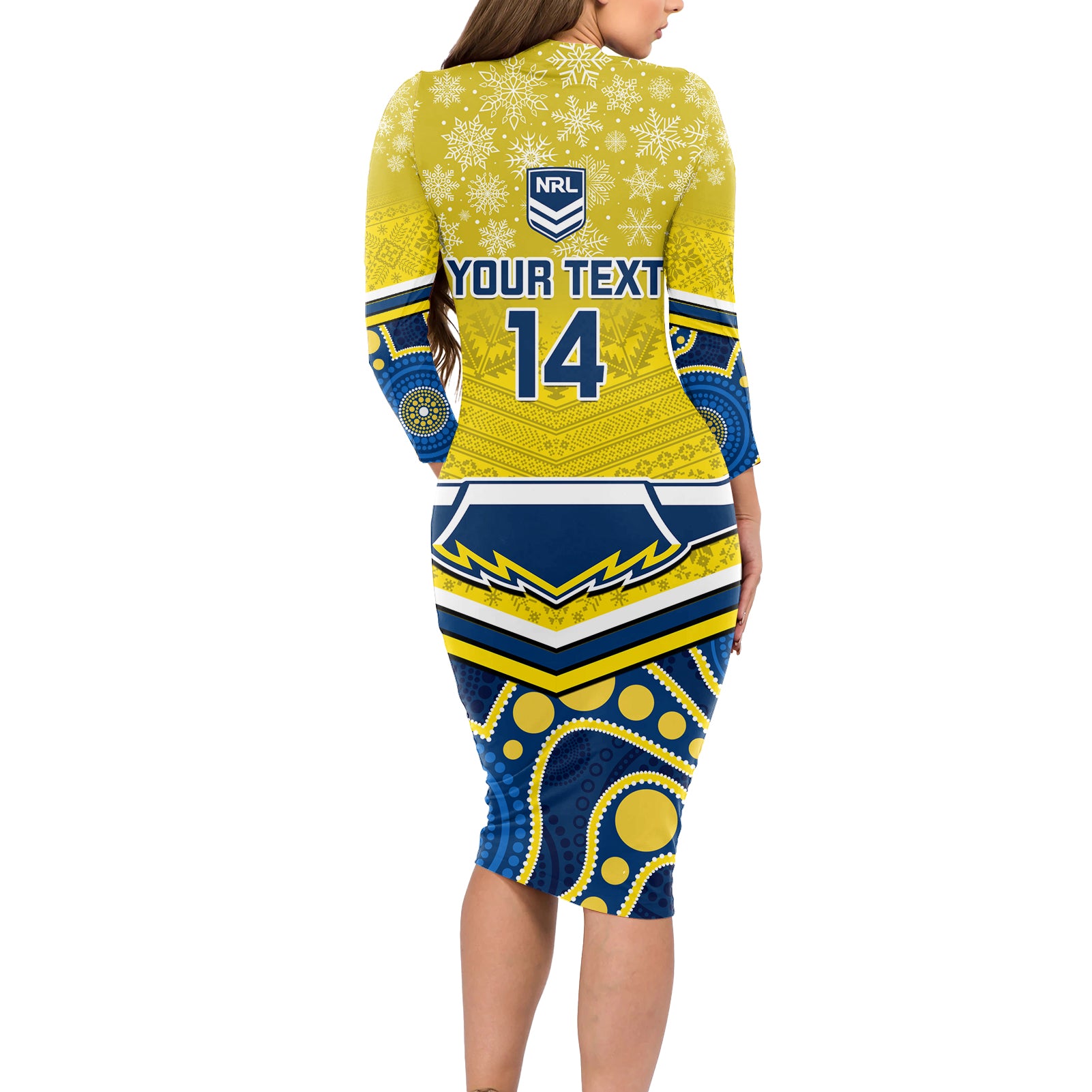 custom-cowboys-rugby-christmas-long-sleeve-bodycon-dress-merry-xmas-2023-mix-aboriginal-art-blue-version