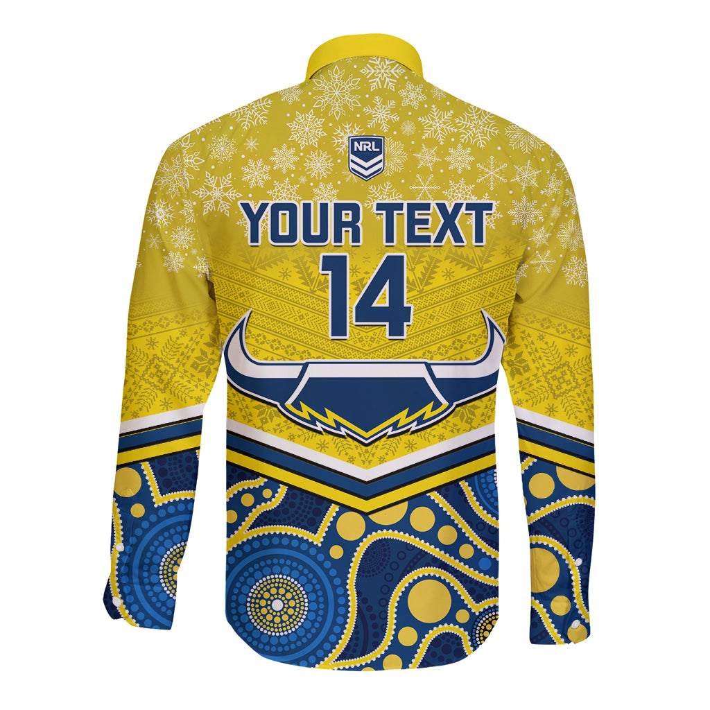custom-cowboys-rugby-christmas-long-sleeve-button-shirt-merry-xmas-2023-mix-aboriginal-art-blue-version