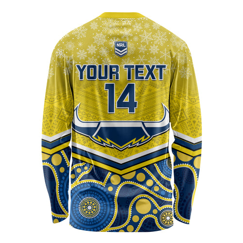 custom-cowboys-rugby-christmas-long-sleeve-shirt-merry-xmas-2023-mix-aboriginal-art-blue-version