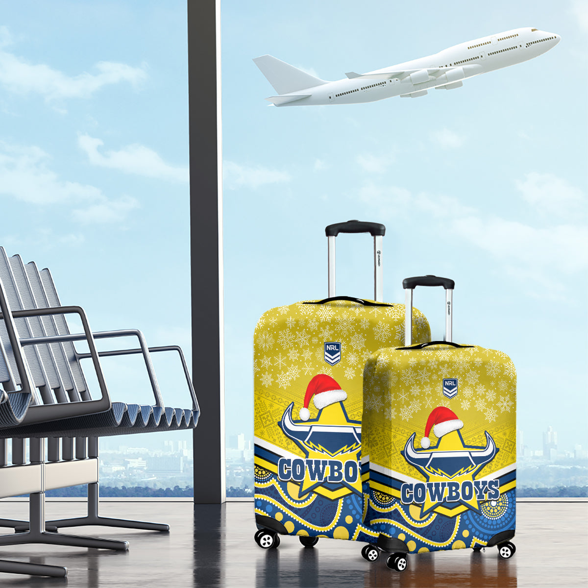 custom-cowboys-rugby-christmas-luggage-cover-merry-xmas-2023-mix-aboriginal-art-blue-version