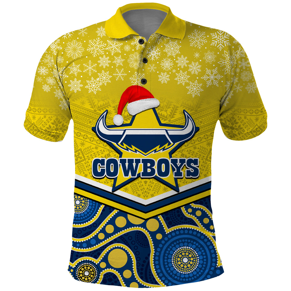 custom-cowboys-rugby-christmas-polo-shirt-merry-xmas-2023-mix-aboriginal-art-blue-version