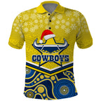 custom-cowboys-rugby-christmas-polo-shirt-merry-xmas-2023-mix-aboriginal-art-blue-version