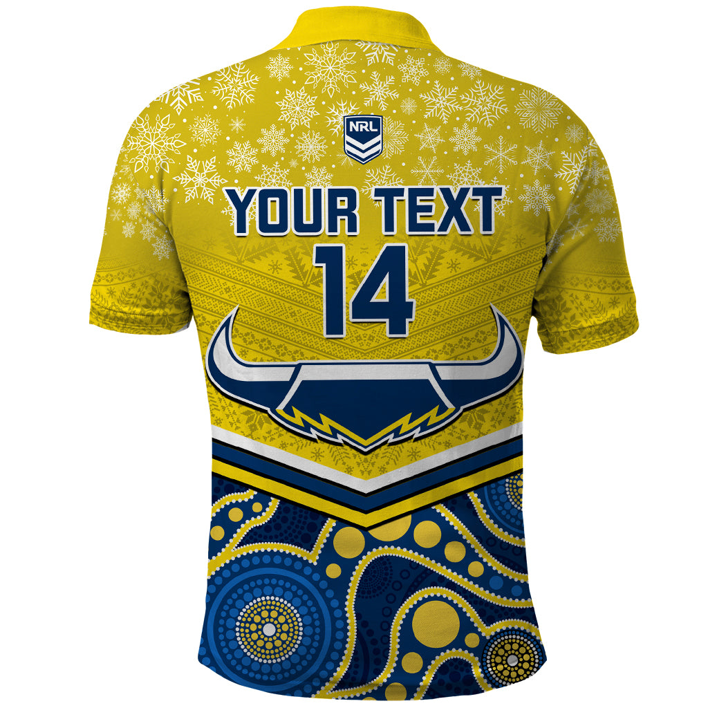 custom-cowboys-rugby-christmas-polo-shirt-merry-xmas-2023-mix-aboriginal-art-blue-version