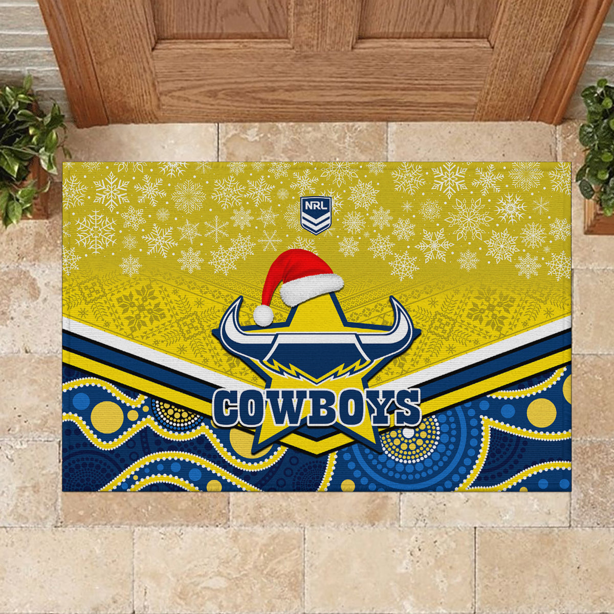 custom-cowboys-rugby-christmas-rubber-doormat-merry-xmas-2023-mix-aboriginal-art-blue-version