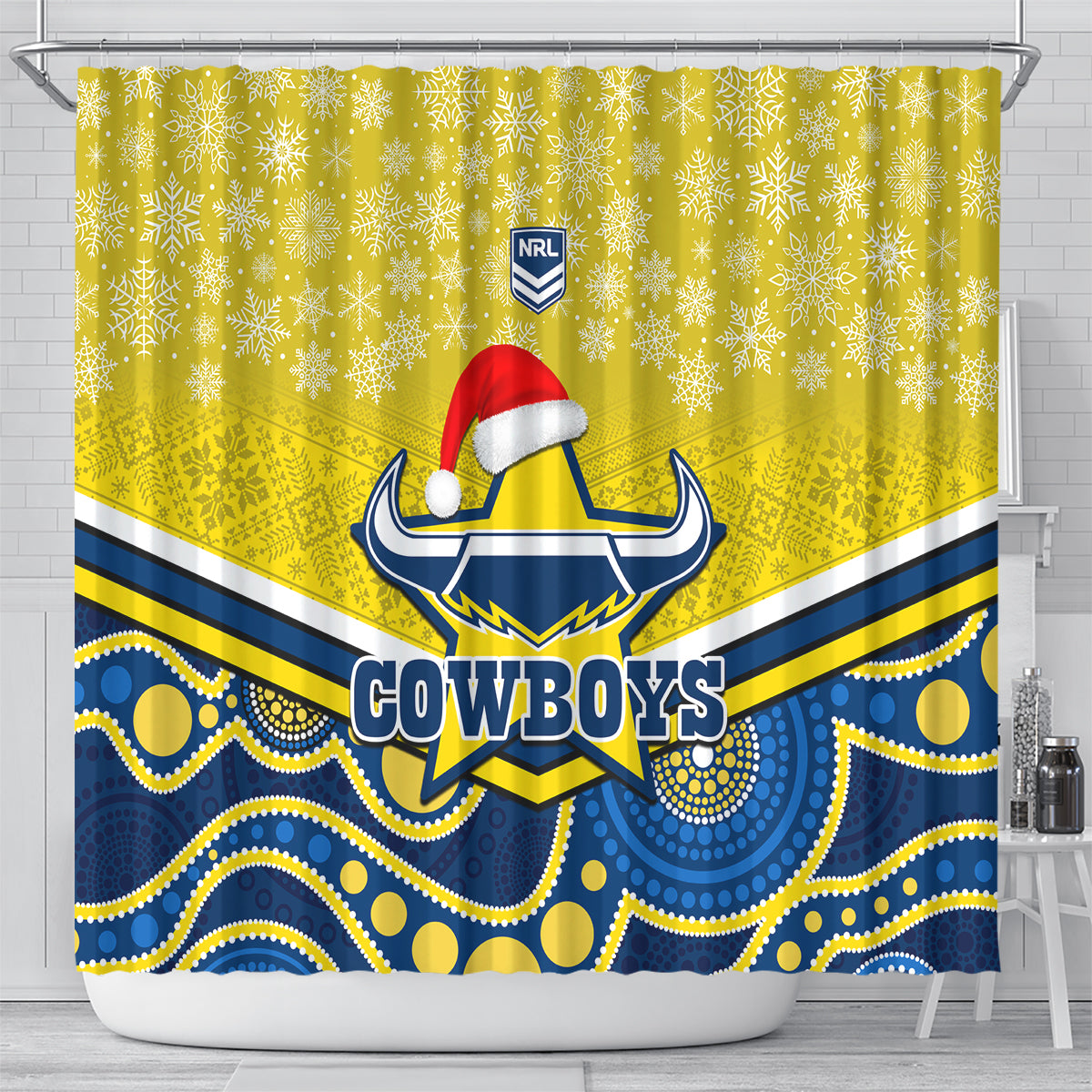 custom-cowboys-rugby-christmas-shower-curtain-merry-xmas-2023-mix-aboriginal-art-blue-version