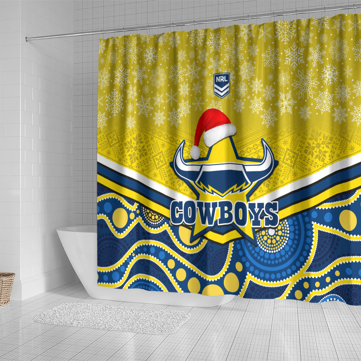custom-cowboys-rugby-christmas-shower-curtain-merry-xmas-2023-mix-aboriginal-art-blue-version