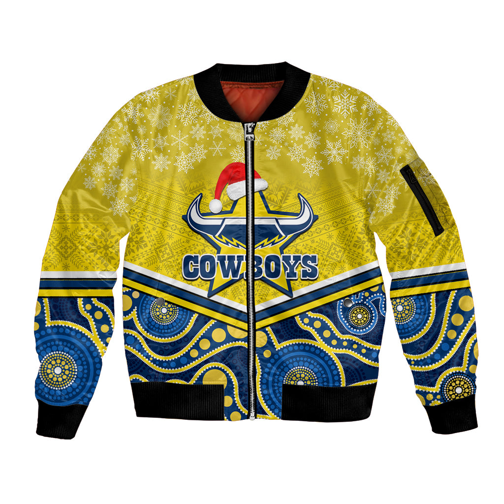 custom-cowboys-rugby-christmas-sleeve-zip-bomber-jacket-merry-xmas-2023-mix-aboriginal-art-blue-version
