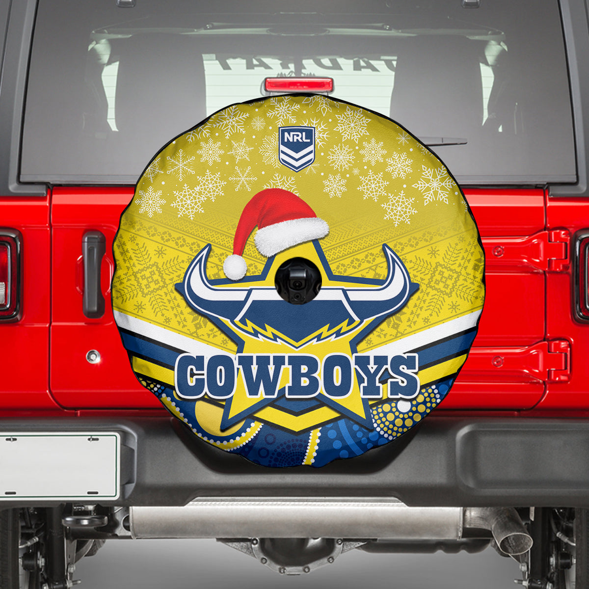 custom-cowboys-rugby-christmas-spare-tire-cover-merry-xmas-2023-mix-aboriginal-art-blue-version