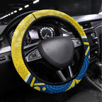 Cowboys Rugby Christmas Steering Wheel Cover Merry Xmas 2023 Mix Aboriginal Art Blue Version
