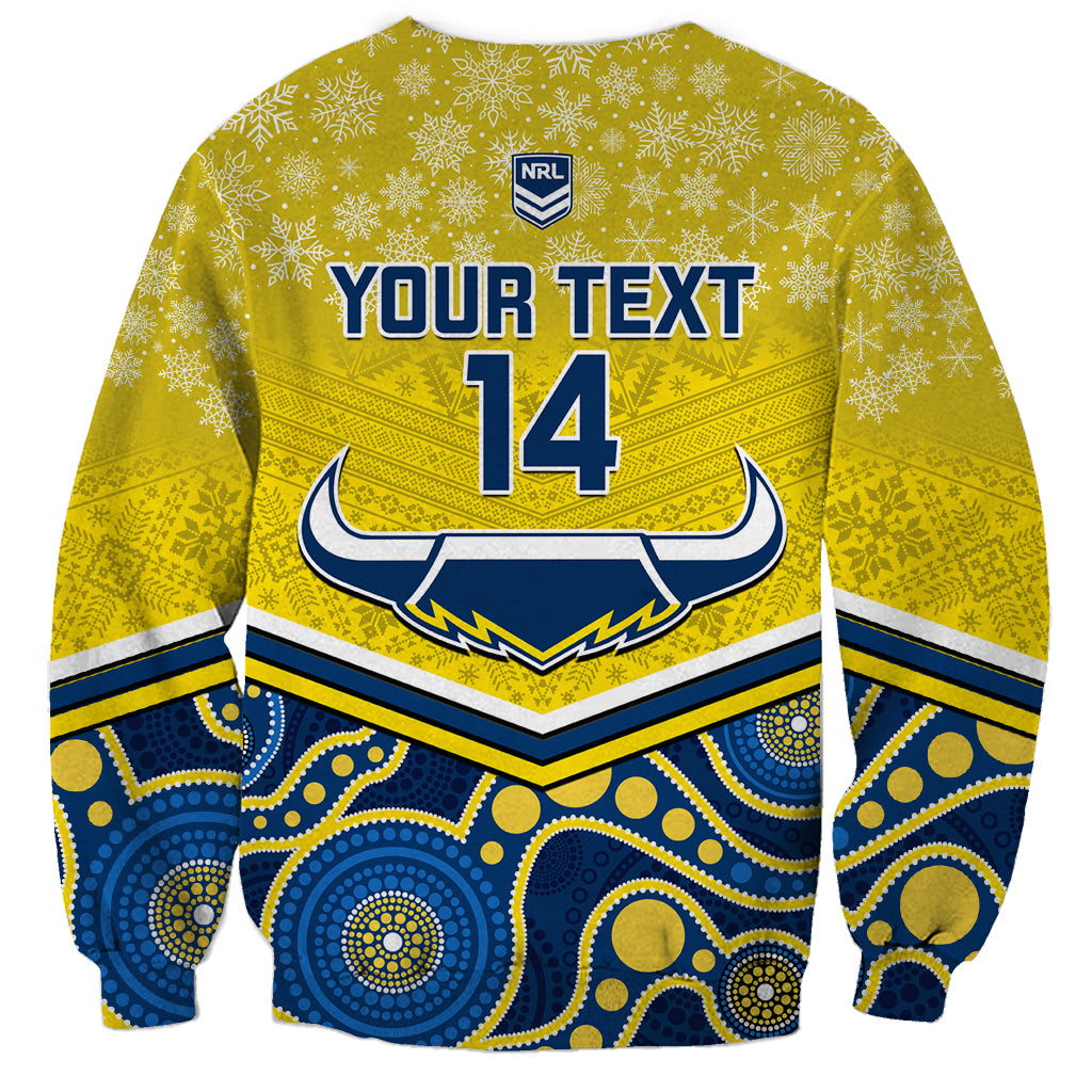 custom-cowboys-rugby-christmas-sweatshirt-merry-xmas-2023-mix-aboriginal-art-blue-version