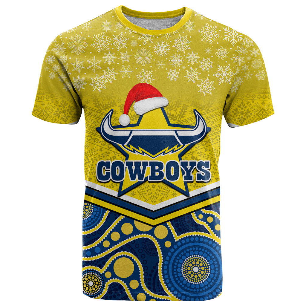 custom-cowboys-rugby-christmas-t-shirt-merry-xmas-2023-mix-aboriginal-art-blue-version