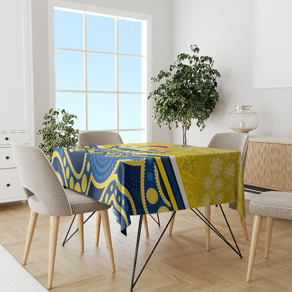 custom-cowboys-rugby-christmas-tablecloth-merry-xmas-2023-mix-aboriginal-art-blue-version