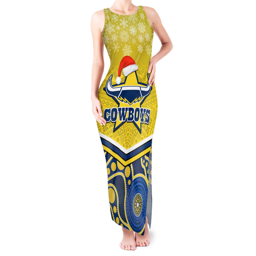 custom-cowboys-rugby-christmas-tank-maxi-dress-merry-xmas-2023-mix-aboriginal-art-blue-version