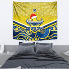 custom-cowboys-rugby-christmas-tapestry-merry-xmas-2023-mix-aboriginal-art-blue-version