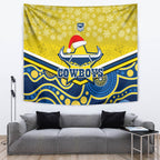 custom-cowboys-rugby-christmas-tapestry-merry-xmas-2023-mix-aboriginal-art-blue-version