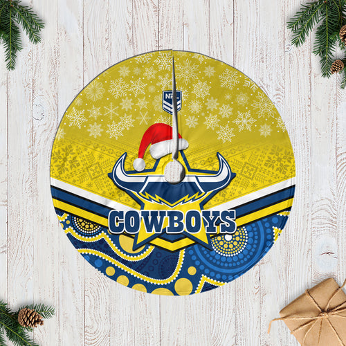 cowboys-rugby-christmas-tree-skirt-merry-xmas-2023-mix-aboriginal-art-blue-version