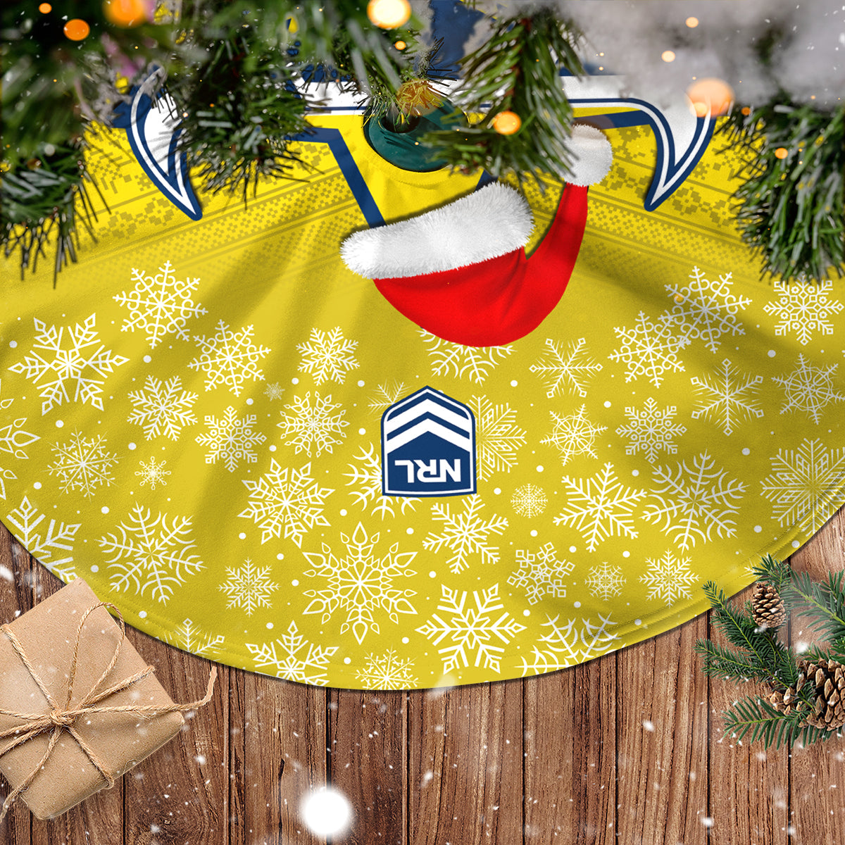 cowboys-rugby-christmas-tree-skirt-merry-xmas-2023-mix-aboriginal-art-blue-version