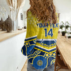 custom-cowboys-rugby-christmas-women-casual-shirt-merry-xmas-2023-mix-aboriginal-art-blue-version