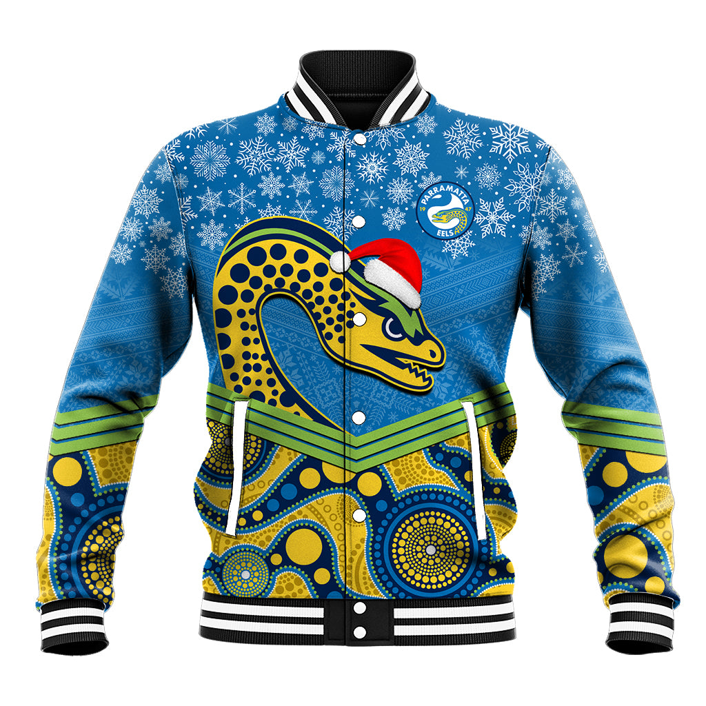 custom-parramatta-eels-rugby-christmas-baseball-jacket-merry-xmas-2023-mix-aboriginal-art