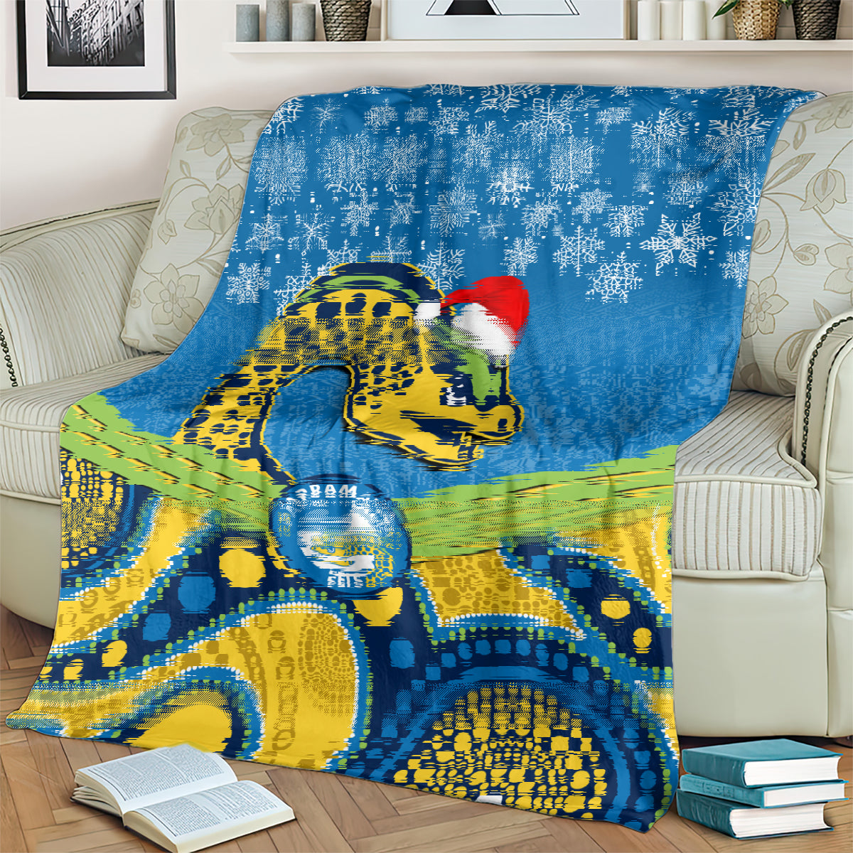 custom-parramatta-eels-rugby-christmas-blanket-merry-xmas-2023-mix-aboriginal-art