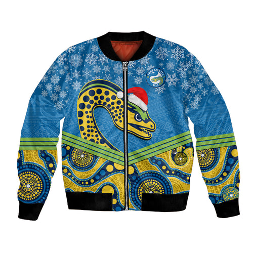 custom-parramatta-eels-rugby-christmas-bomber-jacket-merry-xmas-2023-mix-aboriginal-art