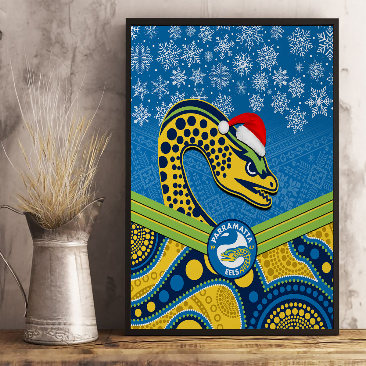 custom-parramatta-eels-rugby-christmas-canvas-wall-art-merry-xmas-2023-mix-aboriginal-art