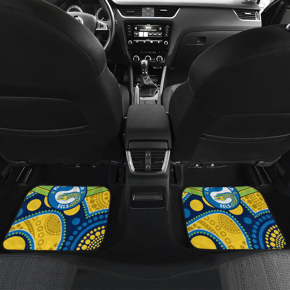 custom-parramatta-eels-rugby-christmas-car-mats-merry-xmas-2023-mix-aboriginal-art