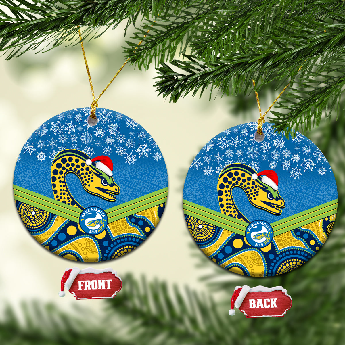parramatta-eels-rugby-christmas-ceramic-ornament-merry-xmas-2023-mix-aboriginal-art