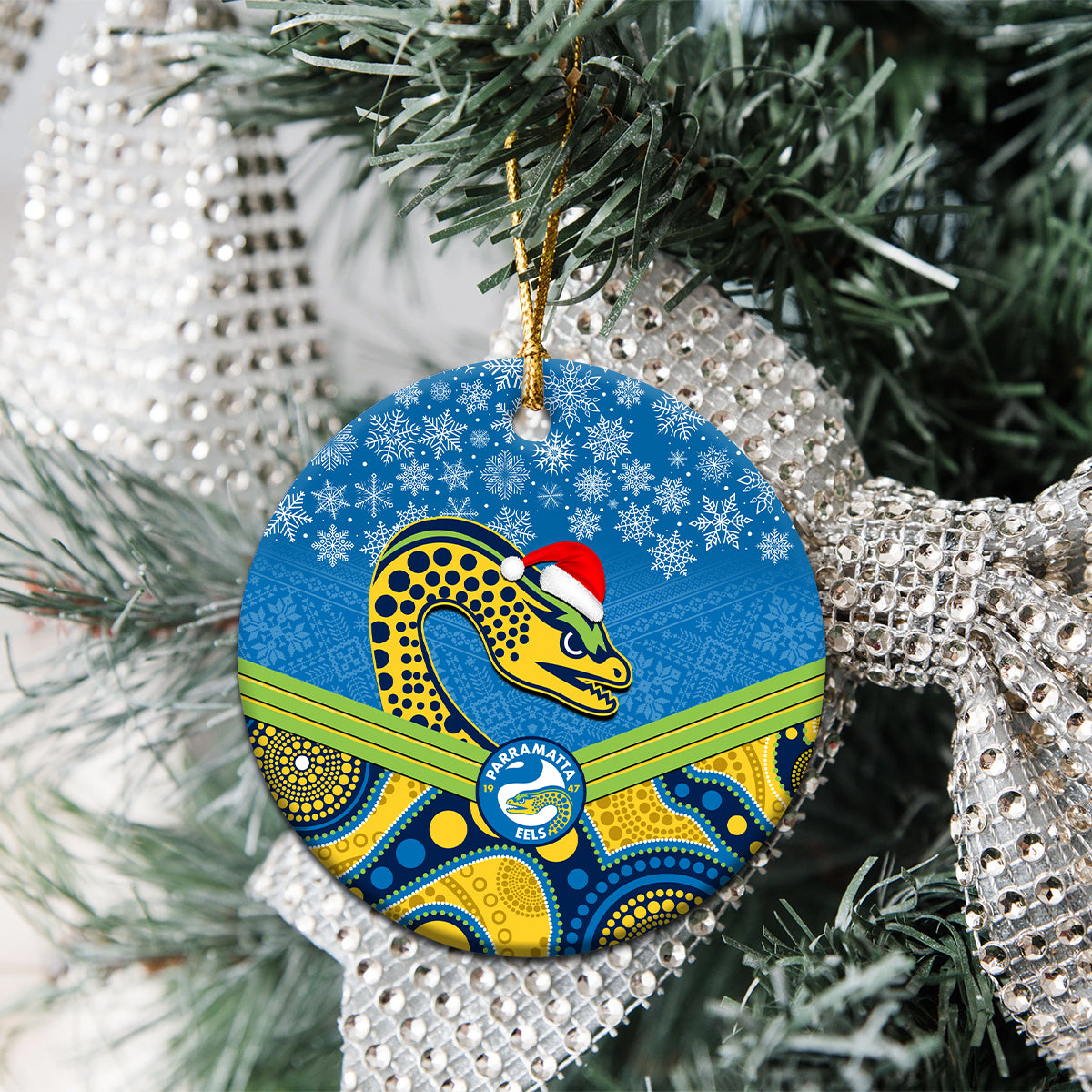 parramatta-eels-rugby-christmas-ceramic-ornament-merry-xmas-2023-mix-aboriginal-art