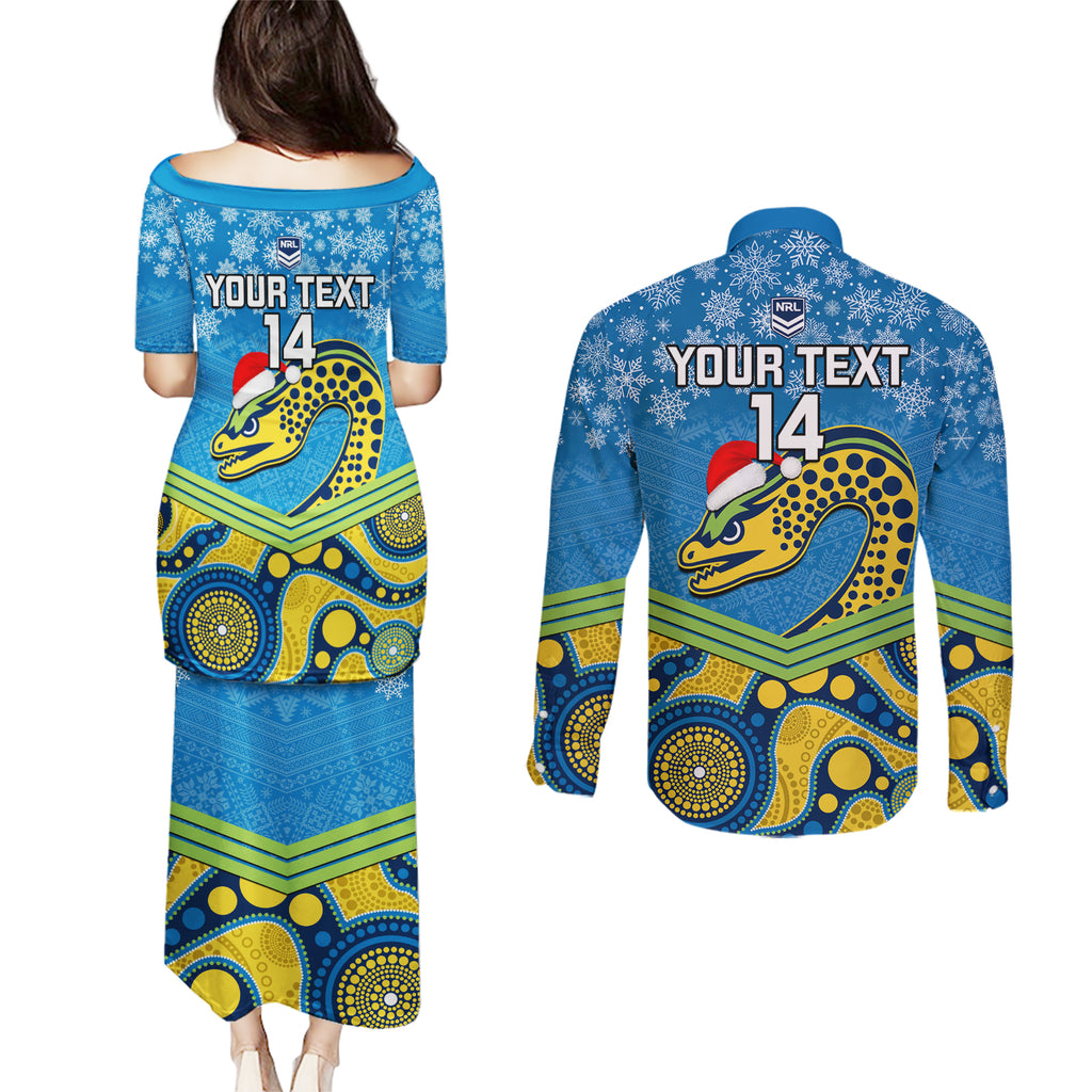 custom-parramatta-eels-rugby-christmas-couples-matching-puletasi-dress-and-long-sleeve-button-shirt-merry-xmas-2023-mix-aboriginal-art