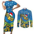 custom-parramatta-eels-rugby-christmas-couples-matching-short-sleeve-bodycon-dress-and-long-sleeve-button-shirt-merry-xmas-2023-mix-aboriginal-art