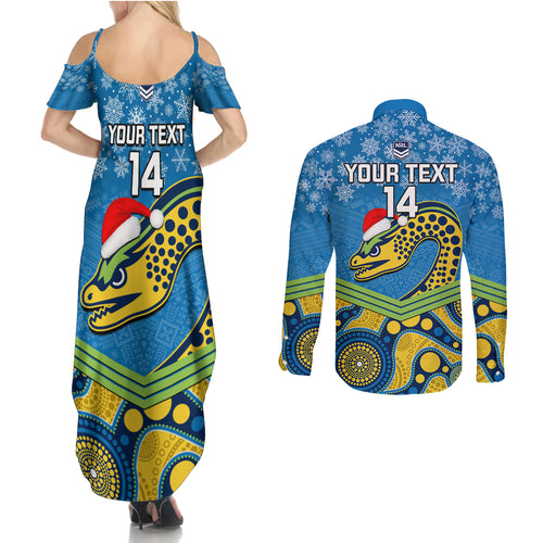 custom-parramatta-eels-rugby-christmas-couples-matching-summer-maxi-dress-and-long-sleeve-button-shirt-merry-xmas-2023-mix-aboriginal-art