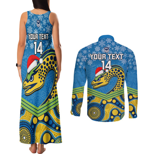 custom-parramatta-eels-rugby-christmas-couples-matching-tank-maxi-dress-and-long-sleeve-button-shirt-merry-xmas-2023-mix-aboriginal-art