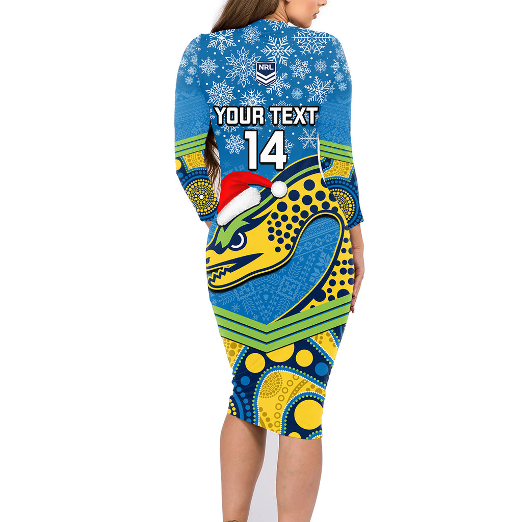 custom-parramatta-eels-rugby-christmas-family-matching-long-sleeve-bodycon-dress-and-hawaiian-shirt-merry-xmas-2023-mix-aboriginal-art