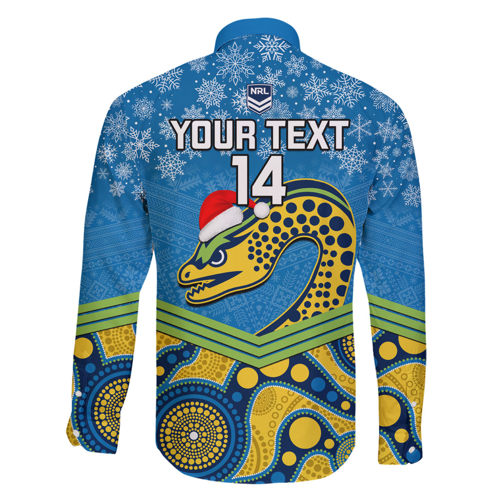 custom-parramatta-eels-rugby-christmas-family-matching-short-sleeve-bodycon-dress-and-hawaiian-shirt-merry-xmas-2023-mix-aboriginal-art